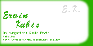 ervin kubis business card